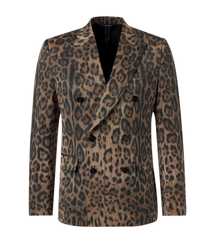 Photo: Dolce&Gabbana Leopard-print cotton-blend blazer