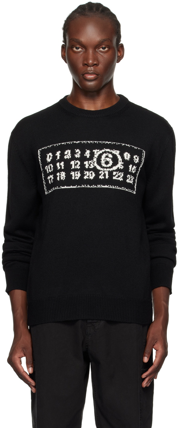 MM6 Maison Margiela Black Jacquard Sweater MM6 Maison Margiela