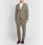 Brunello Cucinelli - Slim-Fit Herringbone Cotton and Linen-Blend Suit Jacket - Men - Army green