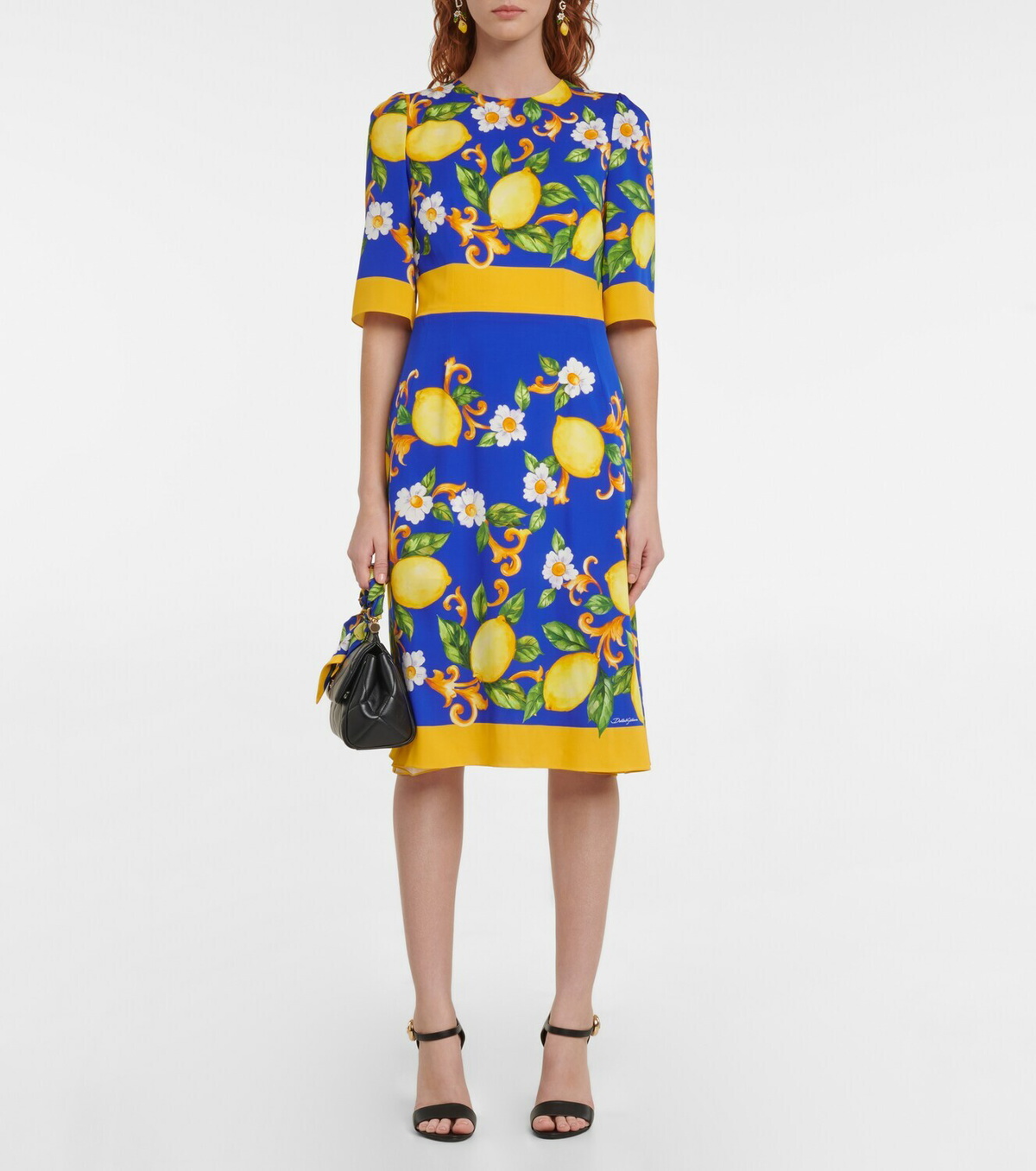 Dolceandgabbana Printed Silk Blend Midi Dress Dolce And Gabbana 