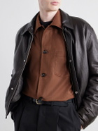 Brioni - Wool and Silk-Blend Twill Shirt - Brown