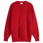 Jamieson's of Shetland Men's Crew Knit in Crimson