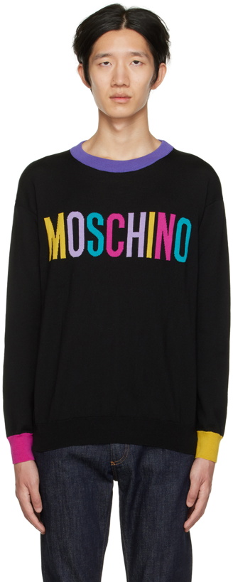 Photo: Moschino Black Colorblock Sweater