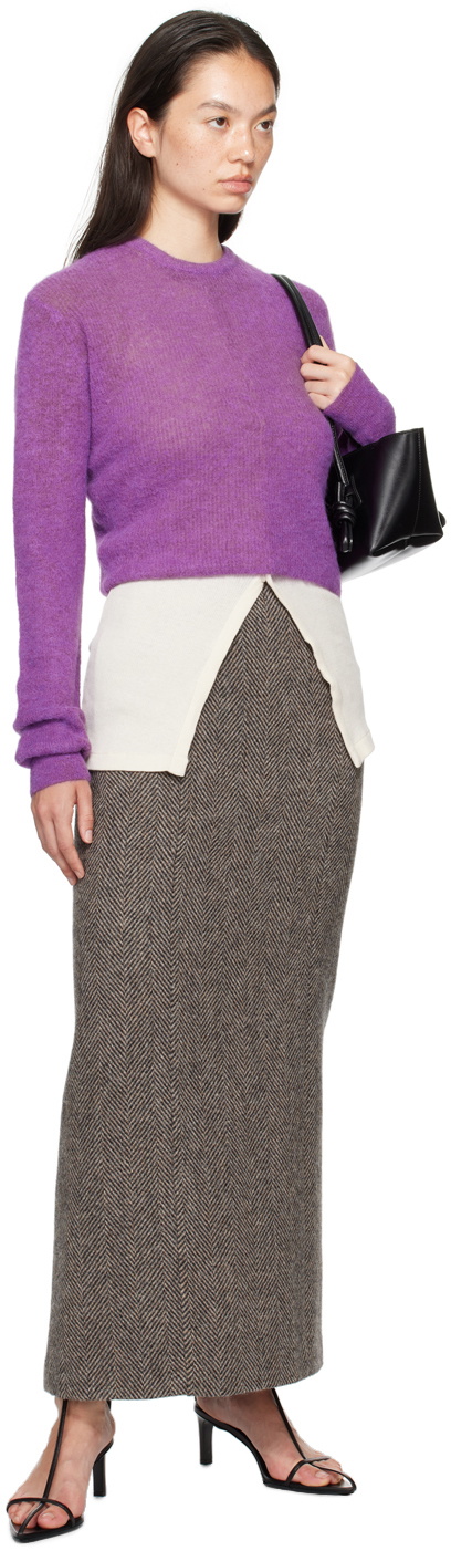 AURALEE Purple Baby Suri Alpaca Sheer Sweater Auralee