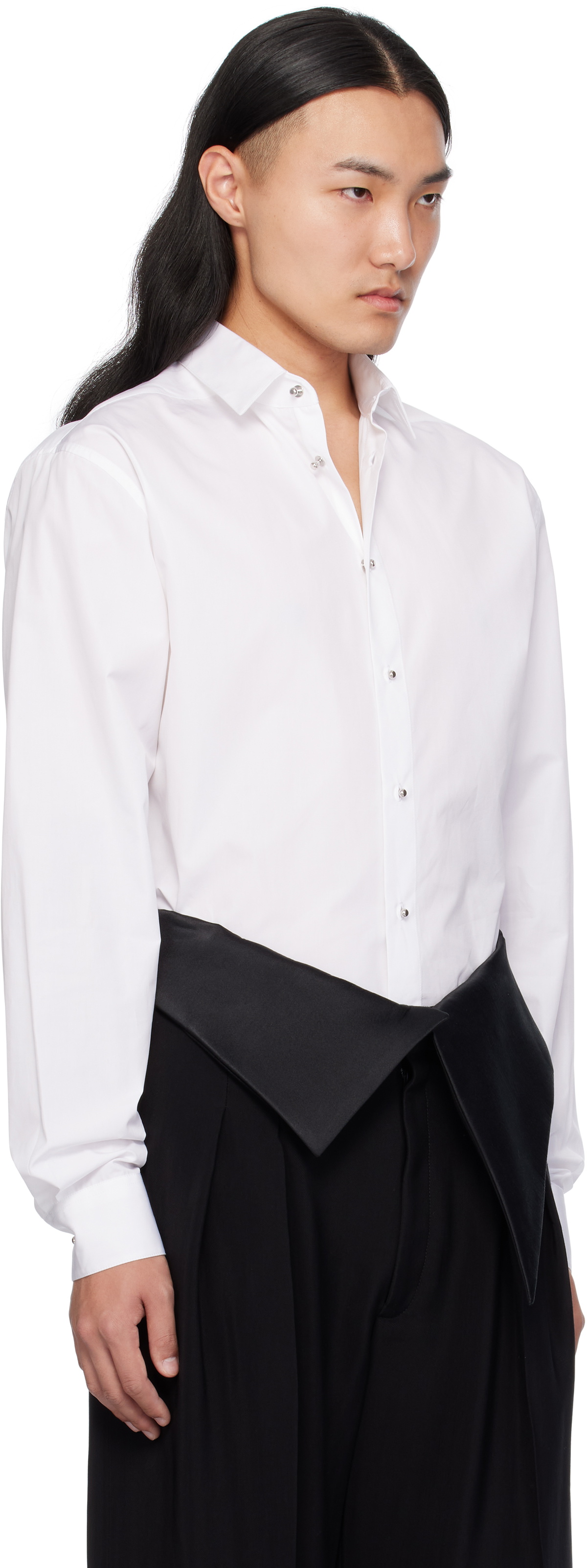 Mugler Off-White Poplin Shirt