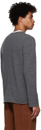 COMME des GARÇONS PLAY Grey Wool Heart Patch Sweater