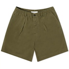 Universal Works Men's Twill Deck Short in Light Olive