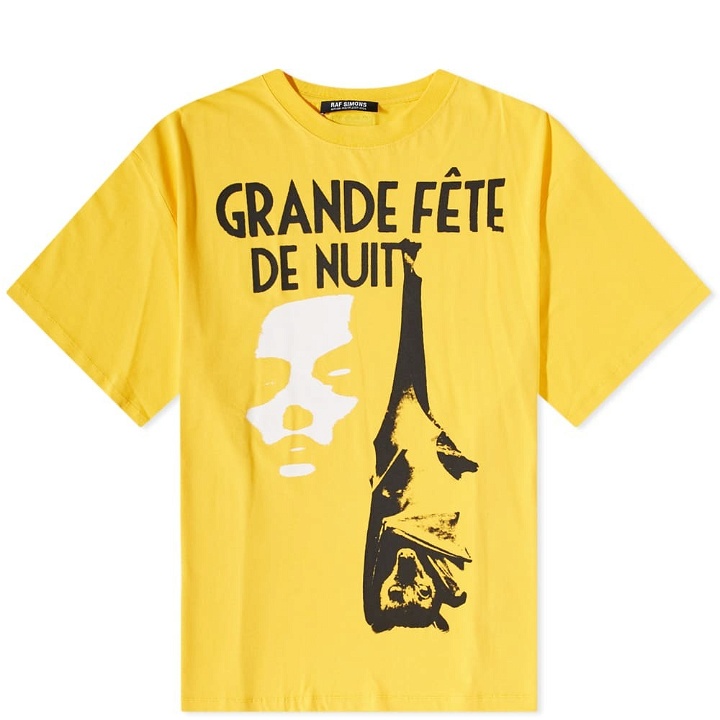 Photo: Raf Simons Men's Oversized Grand Fete T-Shirt in Yellow
