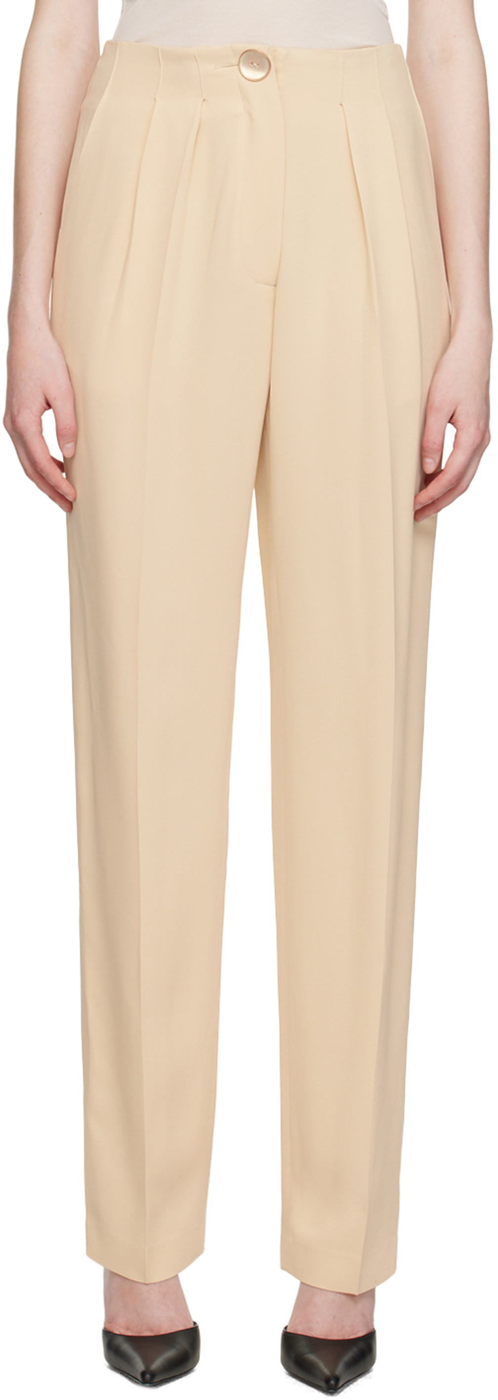 Maiden Name Beige Lila Trousers Maiden Name