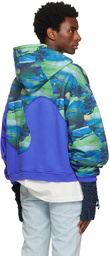 ERL Blue Paneled Hoodie