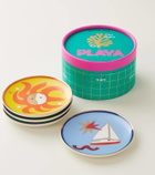Jonathan Adler Playa set of 4 porcelain coasters