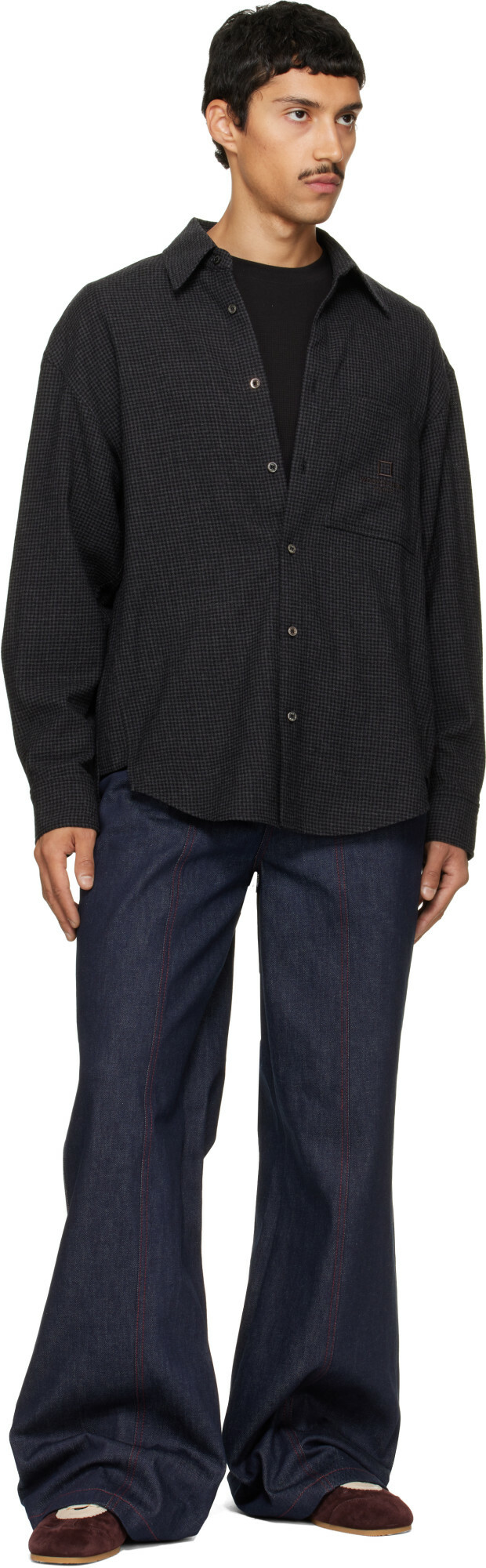 Deadwood Navy Progress Wide-Leg Denim Jeans