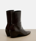 Khaite Sybil leather ankle boots