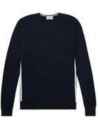 John Smedley - Carwin Slim-Fit Contrast-Tipped Sea Island Cotton Sweater - Blue