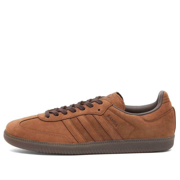 Photo: Adidas Men's Samba OG Sneaker in Preloved Brown/Aurora Coffee/Gum