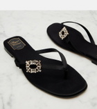 Roger Vivier Embellished satin thong sandals
