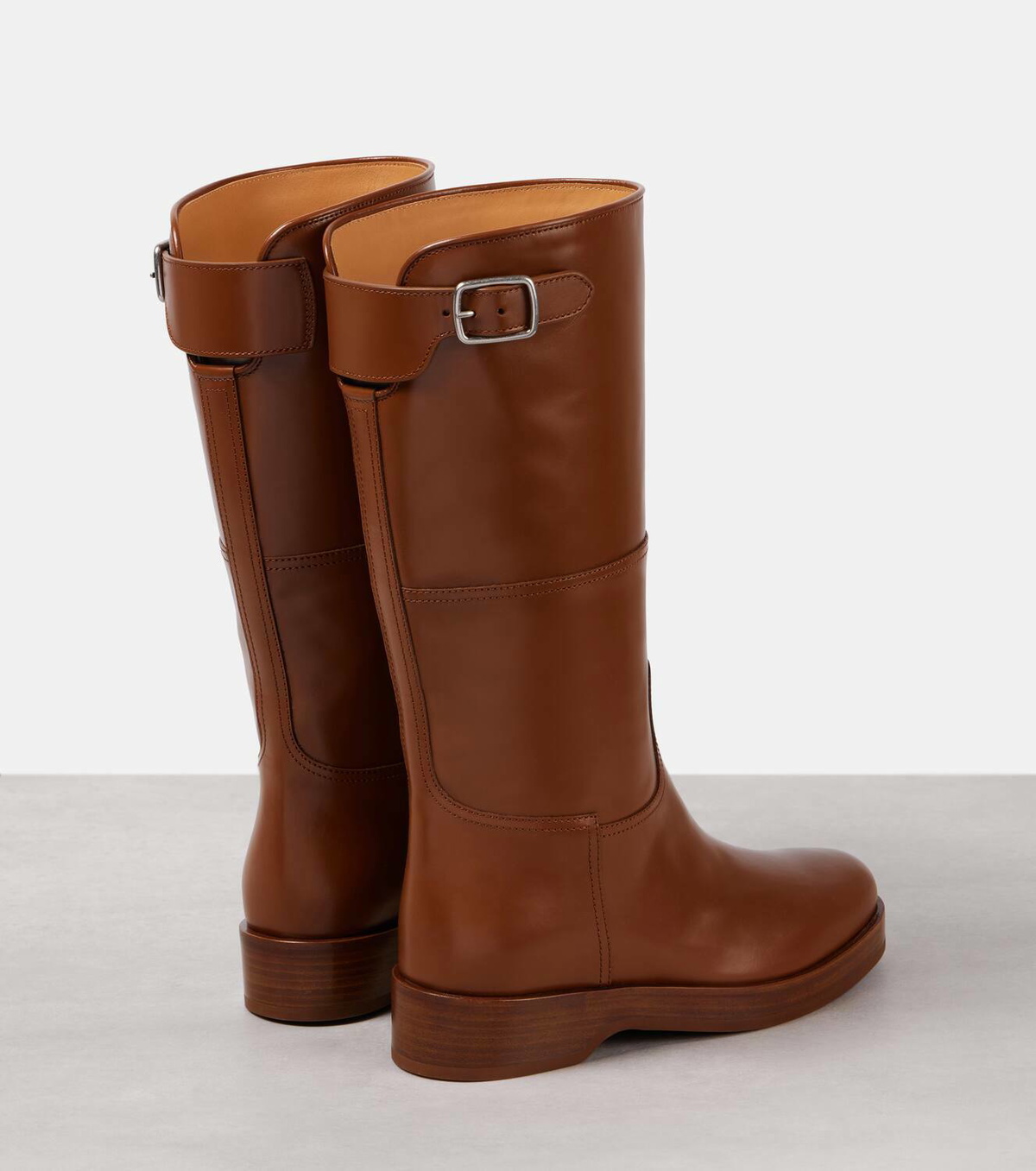 Loro Piana Lupo leather knee-high boots