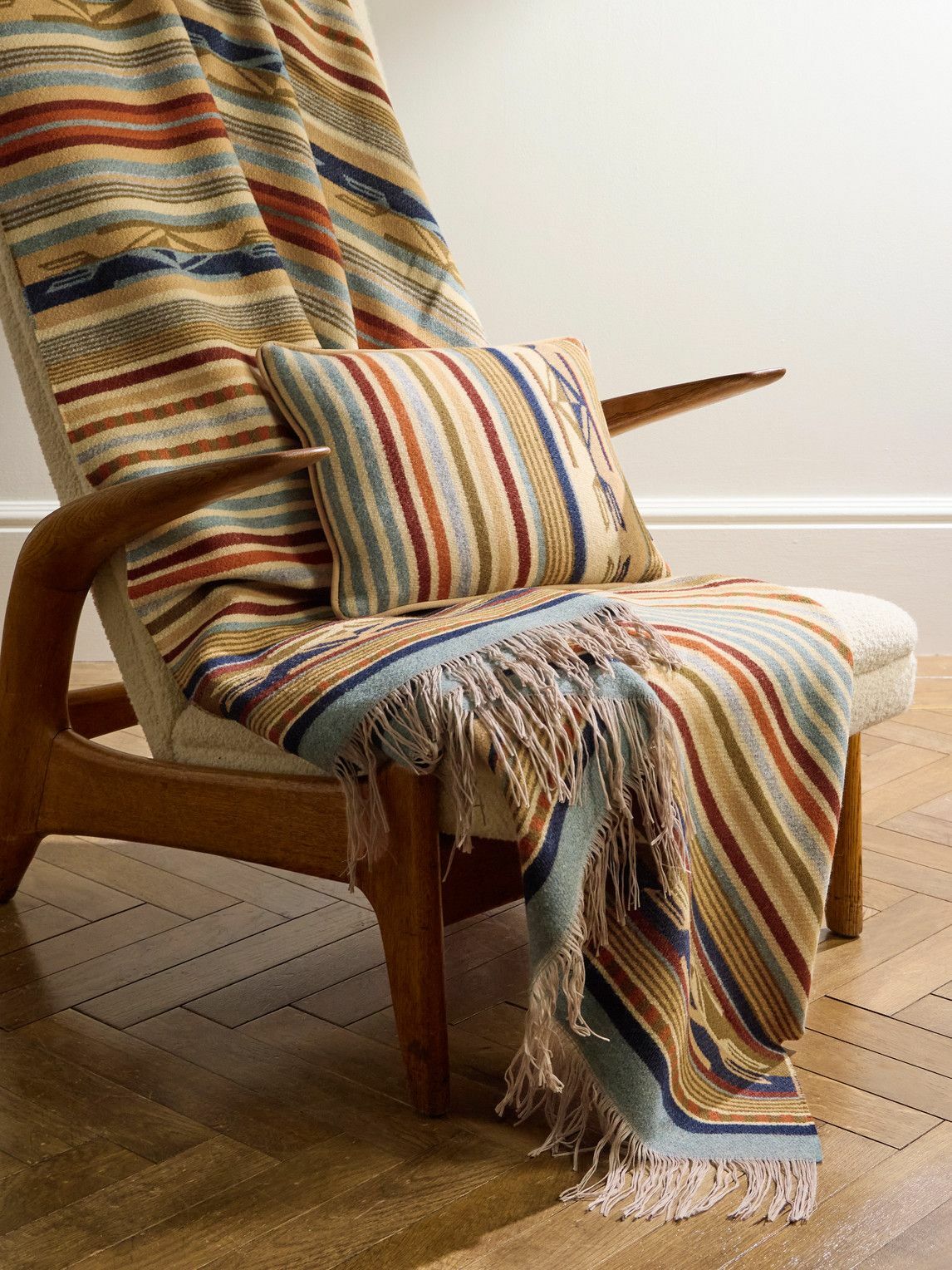 Pendleton - Chimayo Fringed Striped Virgin Wool-Jacquard Blanket