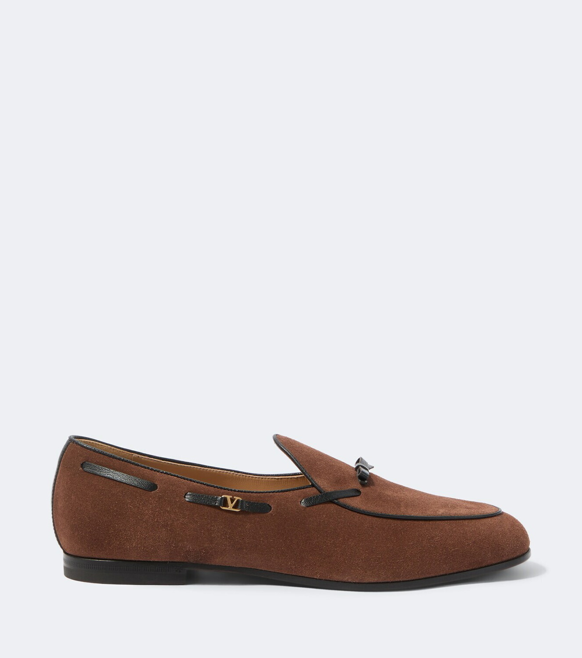 Valentino Garavani VLogo leather-trimmed suede loafers