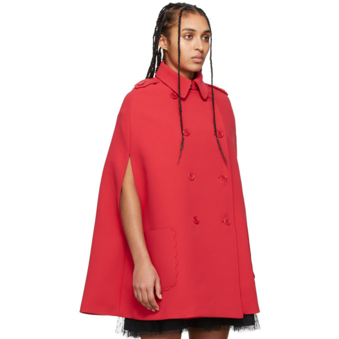 RED Valentino Red Double-Breasted Coat RED Valentino