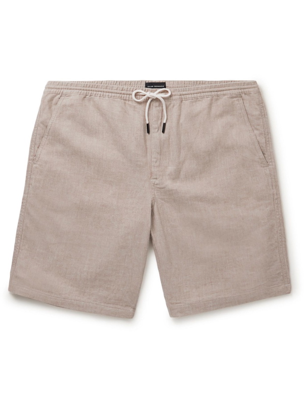 Photo: Club Monaco - Linen and Cotton-Blend Drawstring Shorts - Neutrals