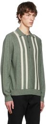 Wood Wood Green Cotton Long Sleeve Polo