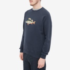 Foret Men's Bait Embroidered Crew Sweat in Navy