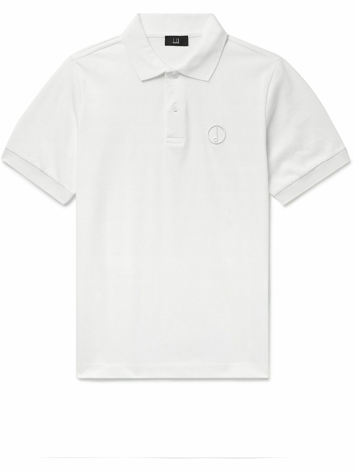 Photo: Dunhill - Logo-Embroidered Cotton-Piqué Polo Shirt - White