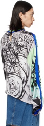 Gerrit Jacob Green & Gray Satin Long Sleeve T-Shirt