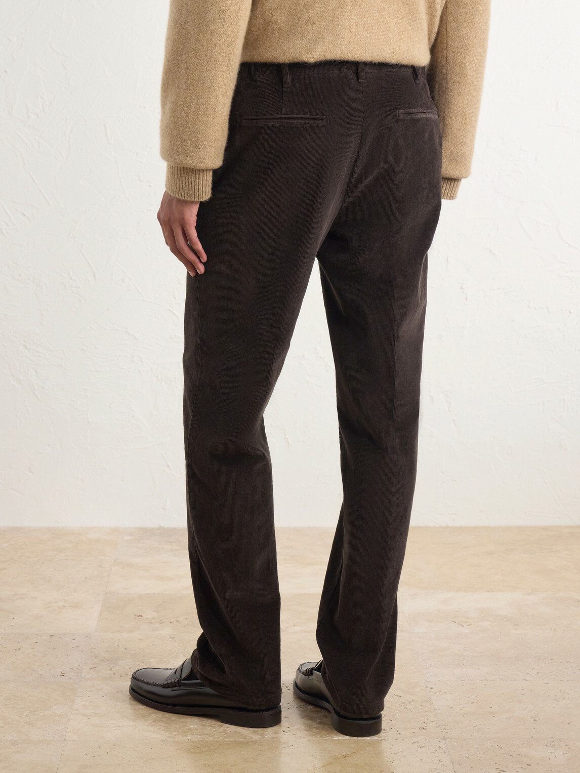 Altea - Dumbo Straight-Leg Stretch-Cotton Corduroy Trousers - Brown