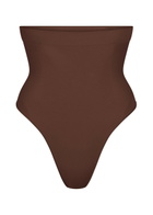 Skims Seamless Sculpt High-waisted Thong Brown