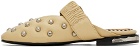 Toga Pulla Beige Studded Slippers