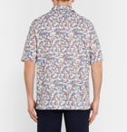 Albam - Camp-Collar Printed Cotton Shirt - Men - Blue