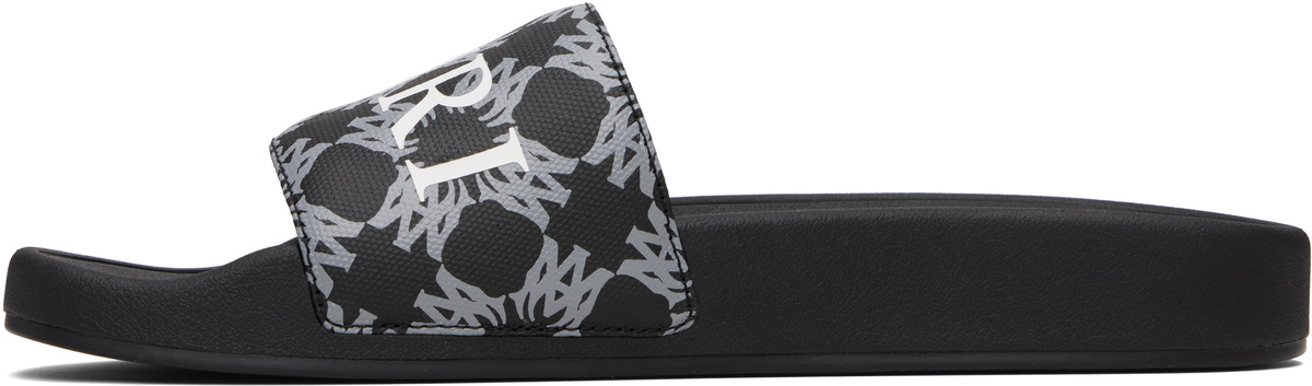 AMIRI Black MA Quad Canvas Pool Slides