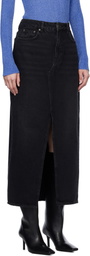 Holzweiler Black Slim Fit Denim Maxi Skirt