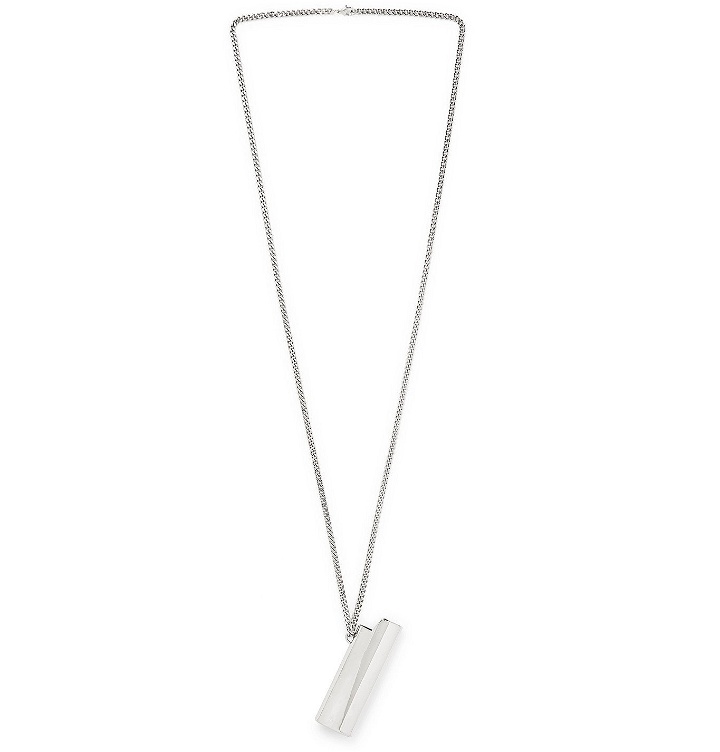 Photo: 1017 ALYX 9SM - Logo-Embossed Silver-Tone Lighter Case Necklace - Silver
