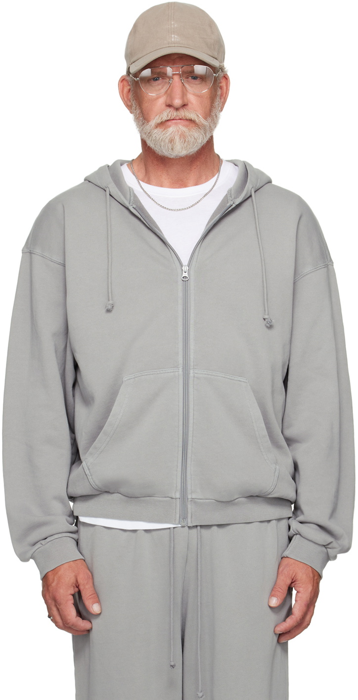 SKIMS Gray Terry Relaxed Zip Up Hoodie SKIMS