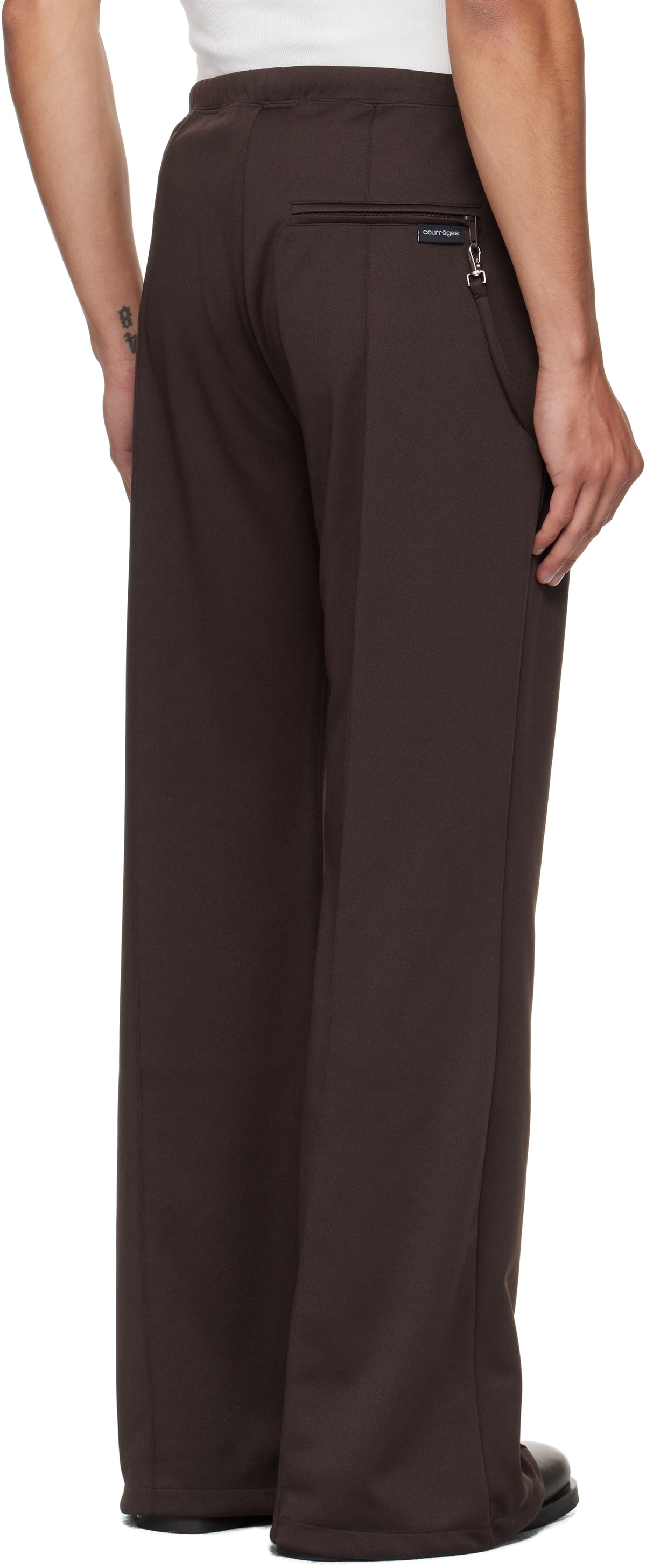 Courrèges Brown Flare Interlock Tracksuit Pants