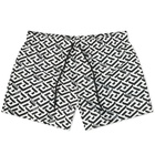 Versace Men's Greek All Over Swim Short in Black/White