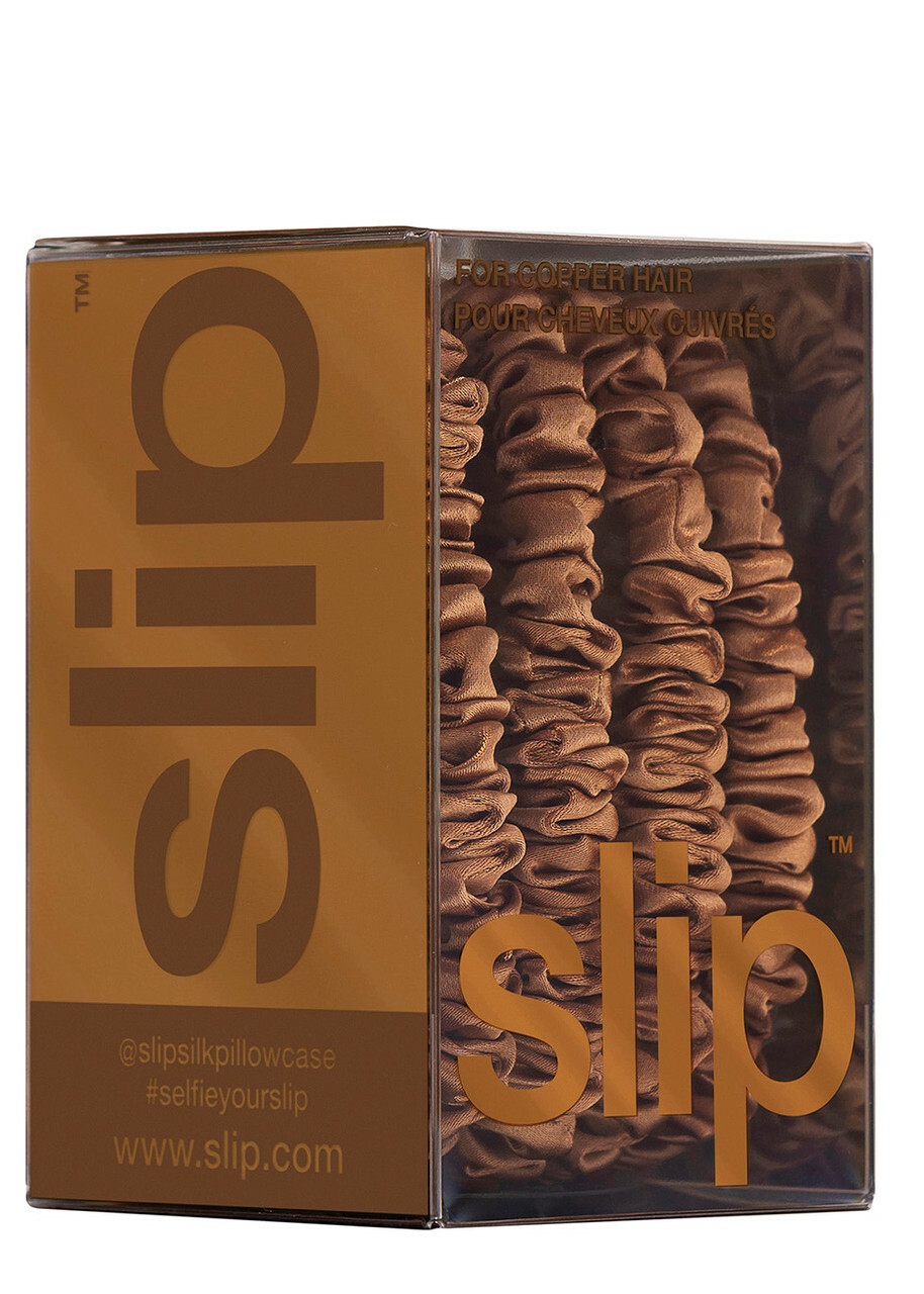 Slip Pure Silk Skinny Scrunchies - Copper