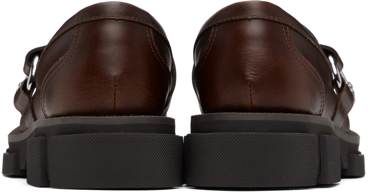 both Brown Gao Pierced Loafers