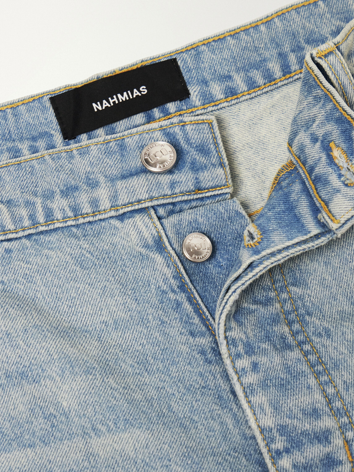 NAHMIAS - Wide-Leg Distressed Jeans - Blue