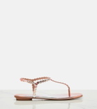 Aquazzura Tequila embellished leather thong sandals