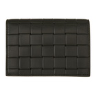 Bottega Veneta Khaki Printed Grid Flap Card Holder