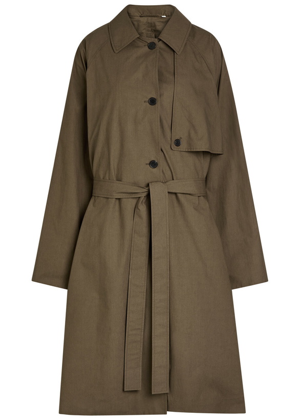 Photo: Calvin Klein Zeland Belted Cotton Trench Coat Brown