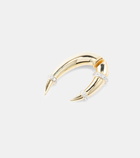 Rainbow K Horn 14kt yellow and white gold single earring with diamonds