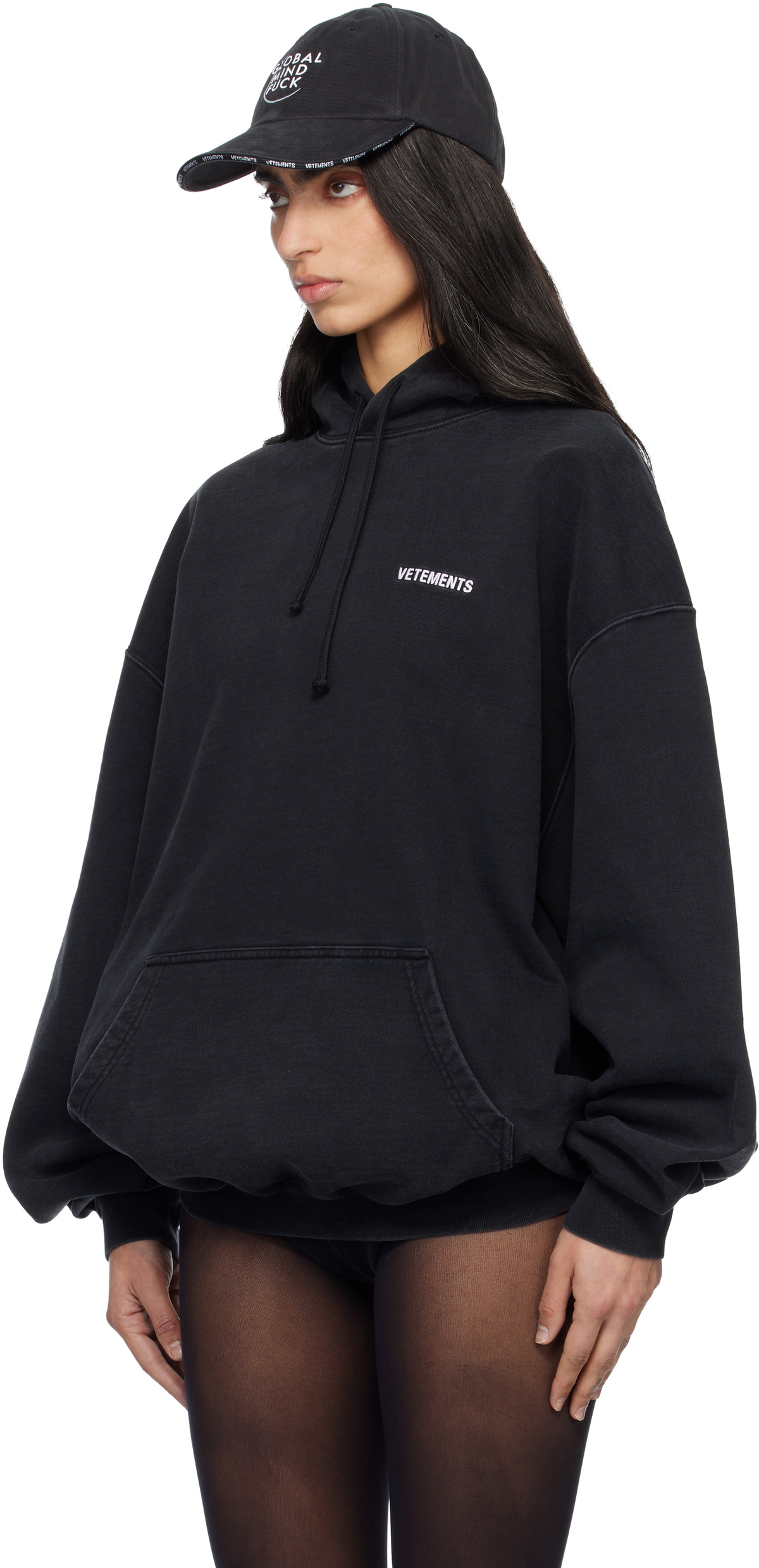 VETEMENTS Black Iconic Logo Hoodie