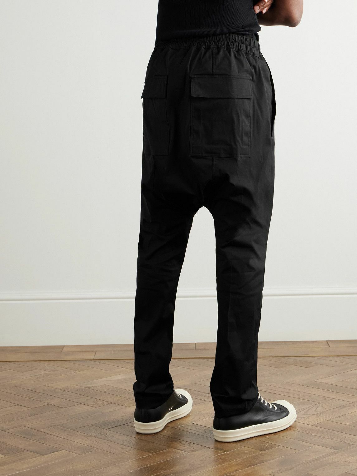 Rick Owens - Tapered Cotton-Blend Poplin Trousers - Black