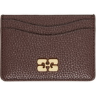GANNI Brown Grained Card Holder