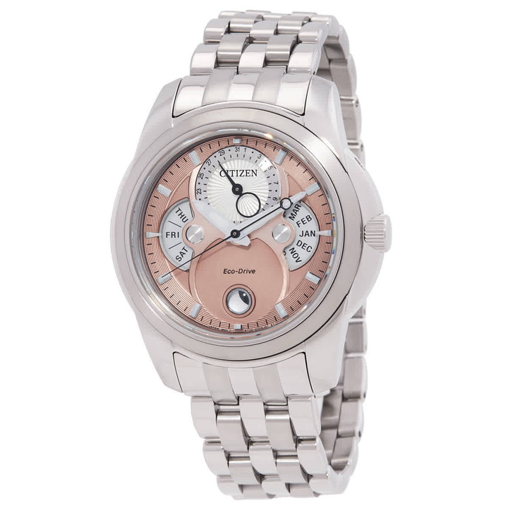Photo: Citizen Calendrier Moon Phase Eco-Drive Salmon Dial Watch BU0080-52X